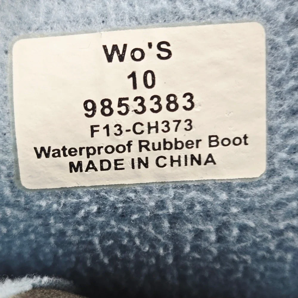 Sperry Top-Sider Pelican III Quilted Black Tall Rain Boots Women's Size 10‎
